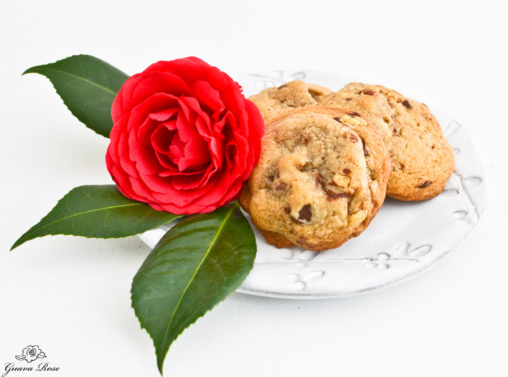 Chewy chocolate chip cookies with Camellia